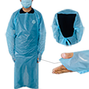 Blue Plastic Disposable CPE PE Gown